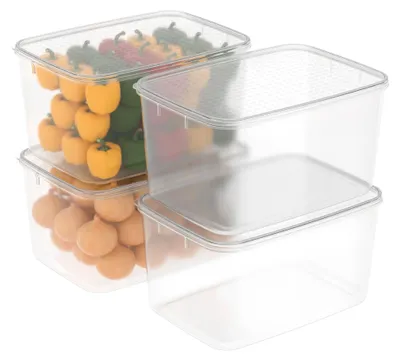 Productafbeelding van Diepvriescontainerset van BPA-vrij, transparant kunststof, 7 liter, 4-delig, geschikt voor magnetron en vriezer