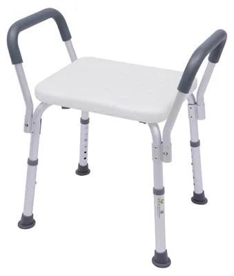 Image de Siège de douche pliable - Banc de douche pliable - Aluminium et acier inoxydable - Assise en HDPE - Capacité de charge jusqu'à 150 kg - Antidérapant - Blanc