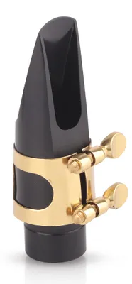 Produktbild von Saxophonmundstück Altsaxophon Mundstück - Kunststoff und Metall - Schwarz - 3,7 x 1,4 Zoll