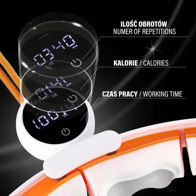 Produktbild von Magnetischer Hula Hoop mit Gewicht, TPE, Weiß/Orange, Zähler