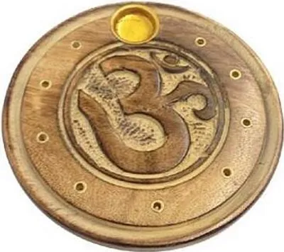 Produktbild von Räucherstäbchenhalter "Om" Holz rund 10cm
