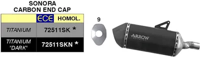 Image de Échappement ARROW en titane avec embout pour Suzuki V-Strom 800DE SE
