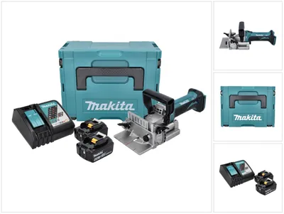 Produktbild von Makita DPJ 180 RGJ Akku Nutfräse 18 V 100 mm + 2x Akku 6,0 Ah + Ladegerät + Makpac