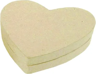 Produktbild von Décopatch 4x Braunes Pappmaché, Herzschachtel 13x11x3,5cm - Kartonbraun BT036C
