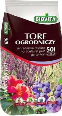 Obrázek produktu pro BIOVITA Acidic Soil Peat Acidic pro borůvky a kyselomilné rostliny | pH 3,5-4,5 (50L, 50000, mililitrů)