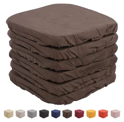 Image de Ensemble de 6 coussins de siège hypoallergéniques, d'une épaisseur de 6 cm, fabriqués en coton