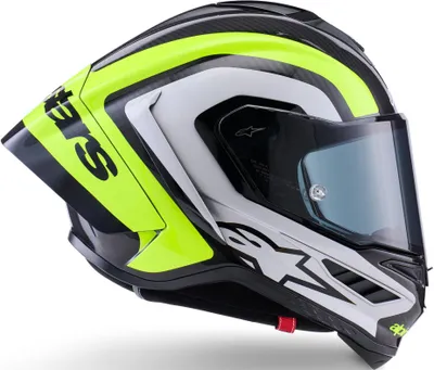 Zdjęcie produktu dla Kask integralny Alpinestars Supertech R10 Arius, czarny / srebrny / fluorescencyjny żółty, rozmiar M
