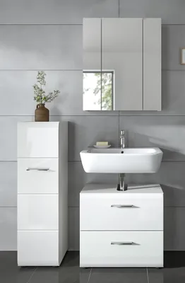Immagine prodotto di xonox.home Combinazione bagno Ice (L/A/D: 105x185x30 cm) in termoformato bianco lucido
