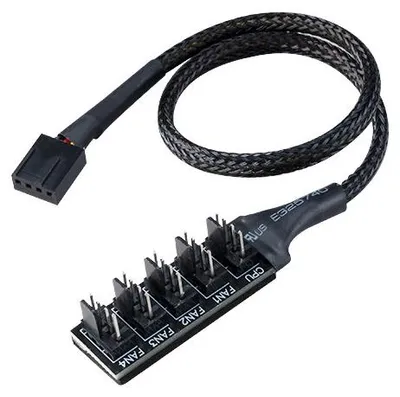 Produktbild von Akasa AK-CBFA08-30BK, 0,3 m, 4-pin PWM, 5 x 4-pin PWM, Männlich, Männlich, Gerade