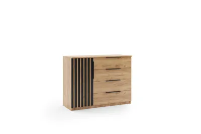 Produktbild von Kommode mit Lamellen Kaja 2 - Craft Gold - 120 x 48 x 89 cm