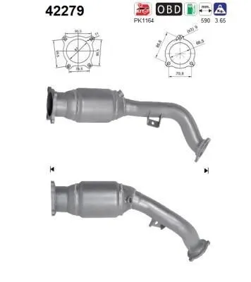 Produktbild von AS Katalysator Kat für AUDI A4 Avant (8K5, B8) Euro 6 42279