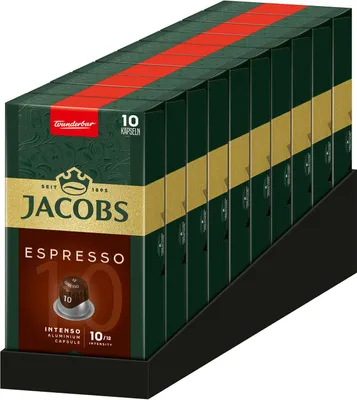 Produktbild von JACOBS Kapseln Espresso Intenso 100 Nespresso®* kompatible Kaffeekapseln