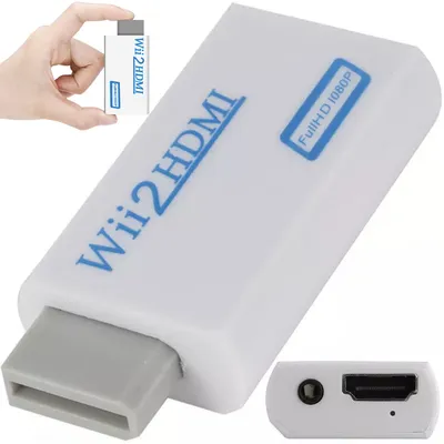 Produktbild von Retoo Videoadapter Wii HDMI Konverter 720/1080P HD mit 3.5mm Audioausgang, ABS, Weiß, 18g