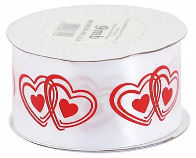 Image de Ruban satiné cœurs Saint-Valentin 38mm 9m Pogotowie Florystyczno-Ślubne