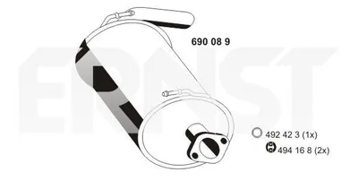 Produktbild von ERNST 690089 Endschalldämpfer für SUZUKI JIMNY (FJ) Auspuff