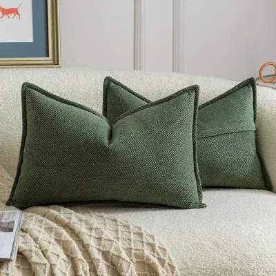 Obrázok produktu pre Sada dvoch zelených obliečok na vankúše z plyšovej látky, 40x80 cm