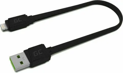 Produktbild von Green Cell KABGC02, 0,25 m, Lightning, USB A, Stecker, Stecker, Schwarz