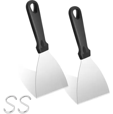 Produktbild von Grillspachtel Set 2 Stück Edelstahl mit Kunststoffgriff schräger Rand spülmaschinenfest