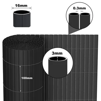 Produktbild von SWANEW Sichtschutzmatte PVC Sichtschutz Garten Sichtschutzzaun Balkon Zaun Windschutz Balkonverkleidung Anthrazit 90x400cm