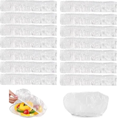 Produktbild von iguTrail 500 Stück Elastische Frischhalteabdeckungen, 39 x 25 cm, Wiederverwendbare Lebensmittelabdeckungen mit Gummizug, Transparent
