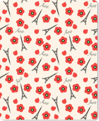 Produktbild von MuchoWow® Mauspad Mousepad Muster - Paris - Eiffelturm - Blumen 19x23 cm - Mousepads - Maus Mat - Pad - Mausunterlage - Mauspads - Spielen