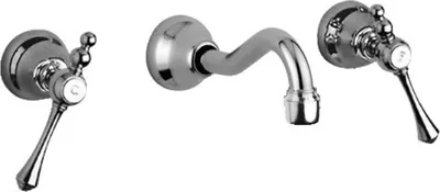 Produktbild von Casa Padrino Luxus Jugendstil Waschtisch Einhebelmischer Wandmontage Chrom Serie Milano 200-230 mm