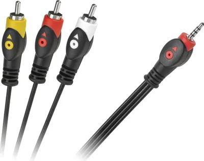 Image de Câble Jack 3,5mm(4pol) - RCA 3x, 3m