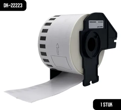 Produktbild von DULA Brother DK kompatible Etiketten, DK-22223 22223, 50 mm x 30,48 m, Weiß, Permanent, 1 Rolle