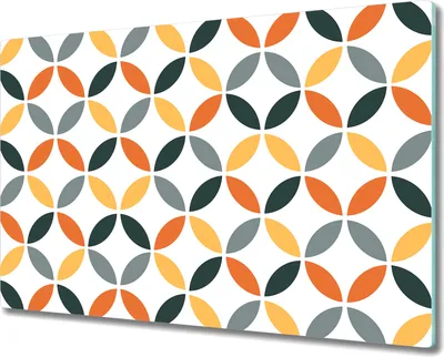 Produktbild von Glas-Herdabdeckplatte Glaskeramikkochfeld-Abdeckung Spritzschutz - 80x52 cm - Orange Geometrische