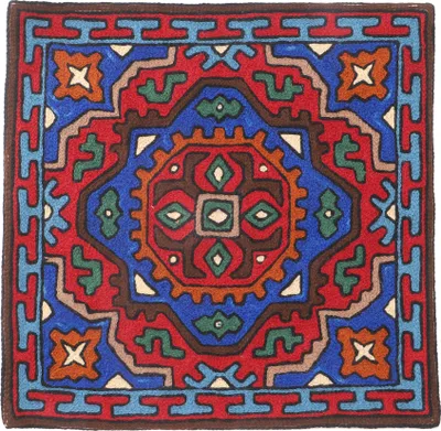 Produktbild von Kelim Kissenhülle `Kaschmir`, Bestickter Kissenbezug, Dekokissen aus Wolle - Muster 10, Rot, Wolle,Baumwolle, 40*40*1 cm, Für Zierkissen, Dekokissen, Sofakissen, Sitzkissen, Orientalisch
