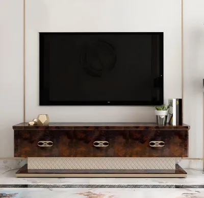 Obrázek produktu pro Designový RTV TV příborník Komoda Boční nízká deska Skříňka s policemi obývací pokoj
