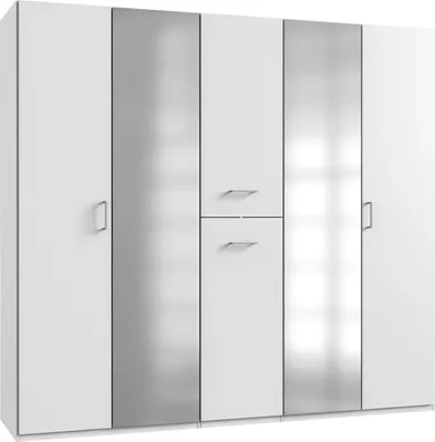 Image de Armoire Armoire de chambre à coucher Lima 225x58x208cm blanc avec tiroirs de pharmacie