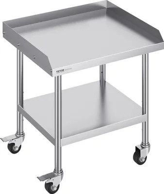Zdjęcie produktu dla Stół gastronomiczny nierdzewny 61x71cm na kółkach mobilny blat hartowany