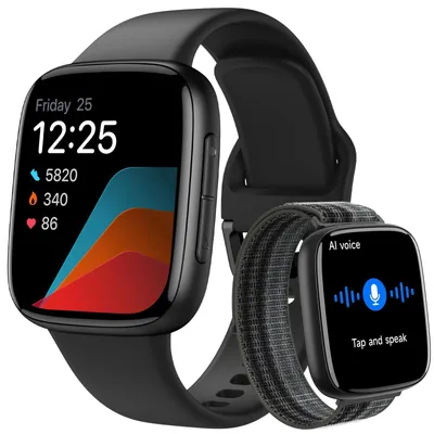 Zdjęcie produktu dla Inteligentny zegarek damski i męski z ekranem AMOLED dotykowym, funkcją wykonywania połączeń przez Bluetooth, monitorowaniem tętna, SpO2, snu oraz śledzeniem cyklu menstruacyjnego. Posiada ponad 100 trybów sportowych i jest wodoodporny (3ATM)