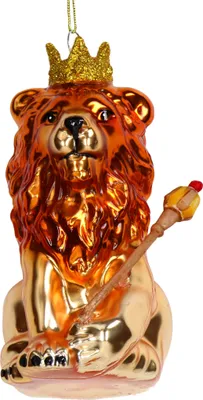 Produktbild von Christbaumschmuck 11,3cm Glas Löwe Figur Gold / Braun
