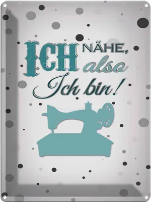 Produktbild von vianmo Blechschild 40x30 cm ich nähe also bin Spruch Zitat