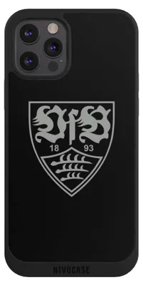 Produktbild von NIVOCASE Handyhülle für Apple iPhone 12 Pro Max  Hülle NIVOpure Case Schwarz Logo Offizielles Lizenzprodukt VfB Stuttgart