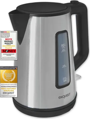 Produktbild von Exquisit Wasserkocher WK 6119 isw | 2200 Watt | 360° Sockel | 1,7 Liter | Abschaltautomatik