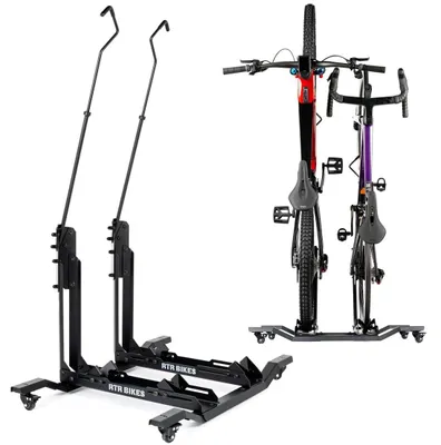 Vertikaler Fahrradständer für 2 Räder, 60 kg, mobil, platzsparend
