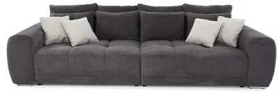 Produktbild von Big-Sofa XXL 306 cm Federkern Lounge Couch mit Bezug aus Cord in Dunkelgrau / 15171