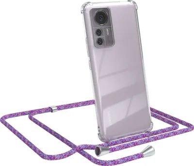 Produktbild von EAZY CASE Handykette kompatibel mit Xiaomi 12 Pro, Handyhülle mit Umhängeband, Handykordel, Schutzhülle Clear, Band in Bunt