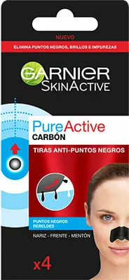 Zdjęcie produktu dla Paski oczyszczające pory Czysty Aktywny Węgiel Garnier (4 sztuki)