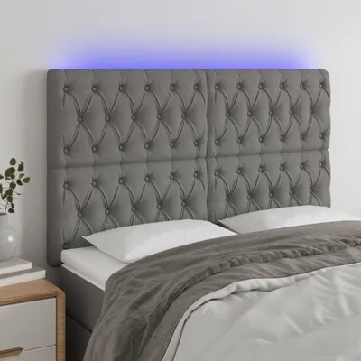 Produktbild von LED Kopfteil Dunkelgrau 160x7x118/128 cm Stoff , Kopfteile Design 2024