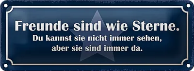 Produktbild von Blechschild Spruch 27x10cm Freunde sind Sterne immer da Dekoration