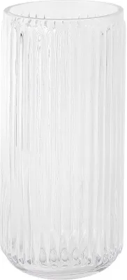 Produktbild von Moderne glasgeribbelde Blumenvase für Wohnzimmer, Büro, 20 cm
