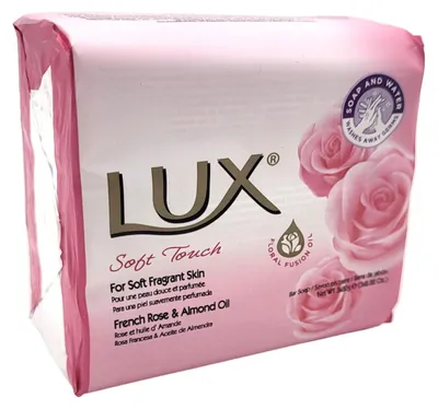Produktbild von LUX Seifenstücke Soft Touch 3er Pack à 80g französische Rose und Mandelöl Seife Seifenstück Reinigungsseife Duftseife French Rose & Almond Oil