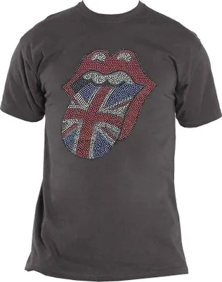 Zdjęcie produktu dla The Rolling Stones Classic UK Tongue (Embellished) Charcoal Grey L Damskie Koszulka