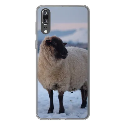 Produktbild von MuchoWow® Handyhülle Schutzhülle Hülle für Huawei P20 Schaf - Schnee - Berg Silikon Softcase Handy Hülle - Hardcover