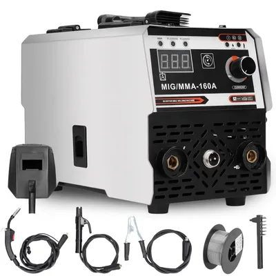 Image de MMA-160A - Soudeuse à électrodes à onduleur MMA - 160 A - Portable - Prise UE - 37,5 × 24,5 × 16 cm