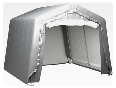 Produktbild von Lagerzelt UV-beständig Industriezelt Zelthalle Weidezelt Zeltgarage Foliengarage Unterstand Lagerhalle 300x300 cm Stahl Grau
